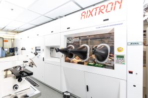A commercial-scale MOCVD reactor for growing III-V alloys on compound semiconductor wafers.
